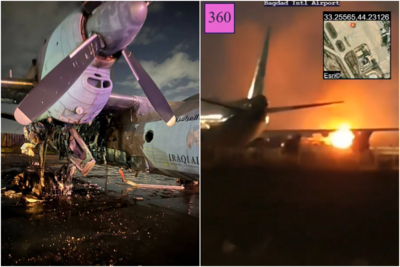 伊拉克空軍基地遭襲！　運輸機破大洞「炸毀起火」慘況曝