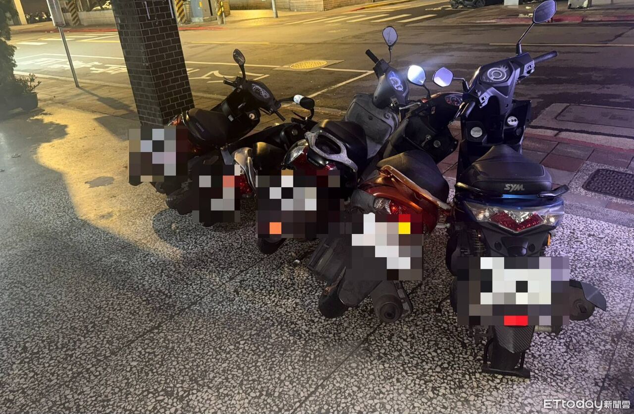 凌晨推倒南港街頭56部機車!前科男辯「心情不好」 警建請羈押