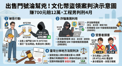 賺700元被判刑！工程師賣2門號當網軍　慘淪文化幣盜領幫兇