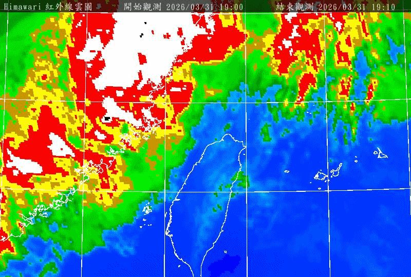 快訊/鋒面雲系「一片紅」接近台灣 鄭明典:今夜可能降雨