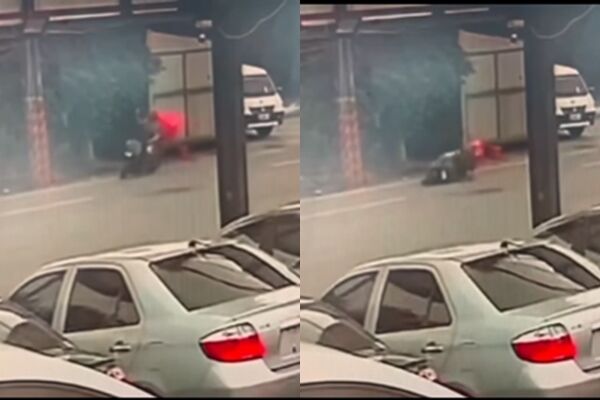 外送員遭輾成2截另一視角曝光!摔車前疑「舉右手比手勢」