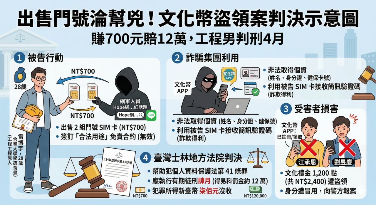 賺700元被判刑!工程師賣2門號當網軍 慘淪文化幣盜領幫兇