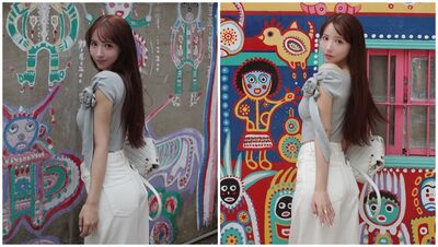 三上悠亞「中空現身台中彩虹眷村」！衣服拉成一字領…香肩外露全被拍