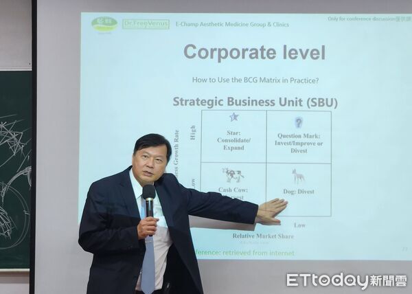 ▲成功大學高階管理顧問班開課，王正坤醫師分享策略管理實務。（記者林東良翻攝，下同）