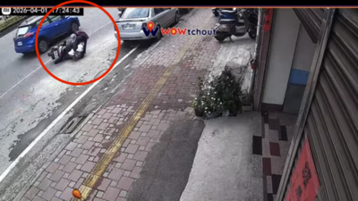 85歲嬤散步慘被機車「正面撞擊」頭部撞地　恐怖瞬間畫面曝