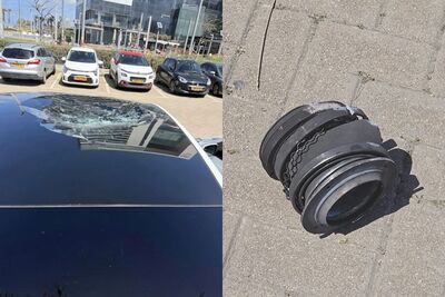 特斯拉擋下飛彈！　Model Y玻璃車頂「10公斤殘骸」重擊畫面曝