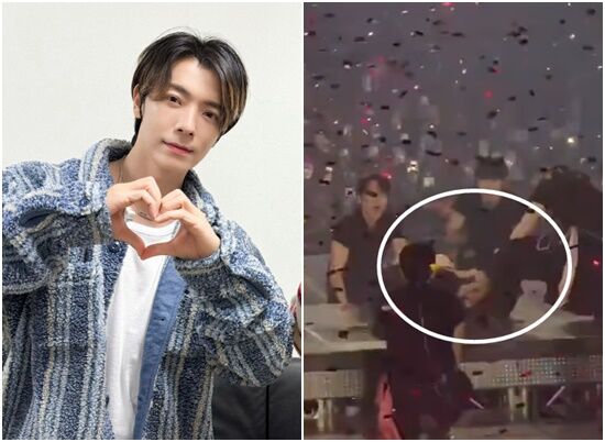 ▲SJ東海摔倒。（圖／翻攝自微博）