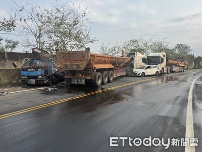 快訊／竹山產業大道4車撞一團！　小貨車駕駛嵌座位上無呼吸心跳