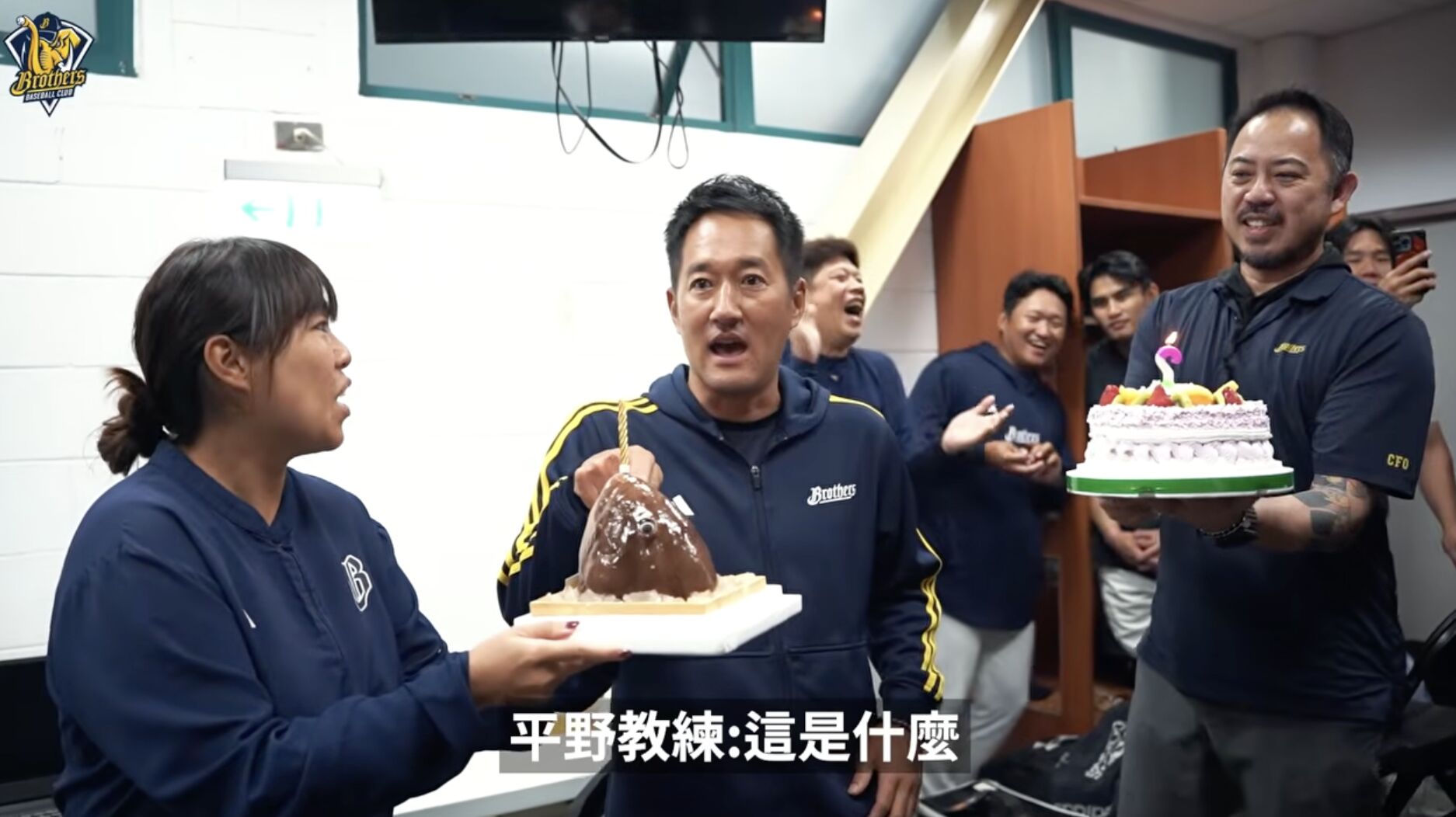 ▲中信兄弟新莊客場為總教練平野惠一慶生。（圖／中信兄弟提供）