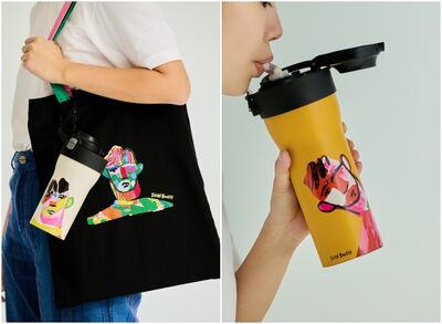 虎牌保溫杯藝術家John Booth系列　「大口徑吸管」吸珍奶也沒問題