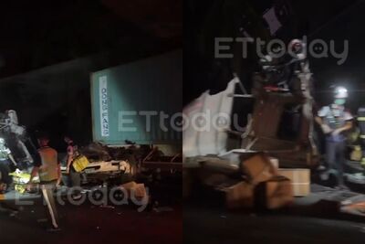 快訊／國道岡山段連2車禍釀3傷！1人無呼吸心跳　大貨車「斷頭」