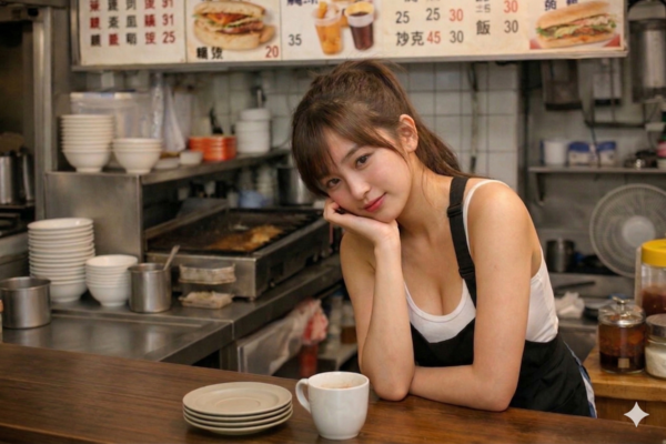 ▲▼豆漿店老闆娘。（AI協作圖／記者葉國吏製作，經編輯審核）