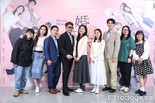 ▲柯叔元、何如芸、周曉涵、蔡昌憲、項婕如、李玉璽出席《婚內失戀》記者會。（圖／記者林敬旻攝）