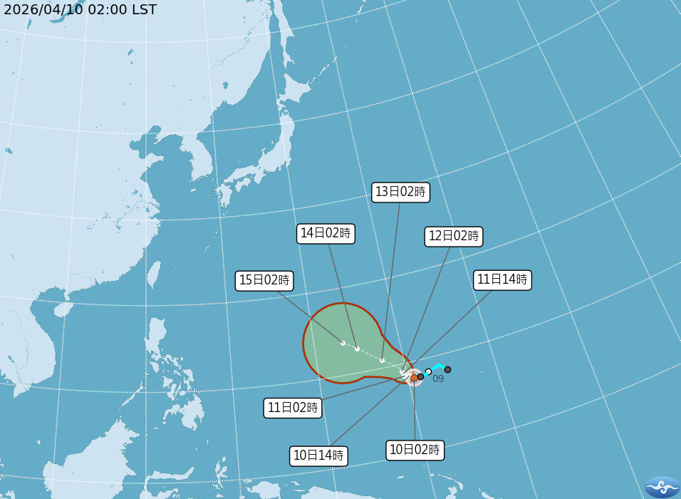 ▲▼辛樂克今晨生成。（圖／中央氣象署）