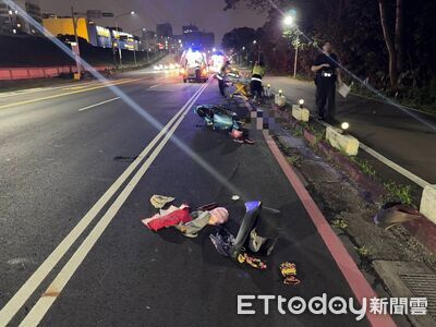 快訊／新莊堤外道死亡車禍！機車自摔遭追撞　女乘客送醫不治