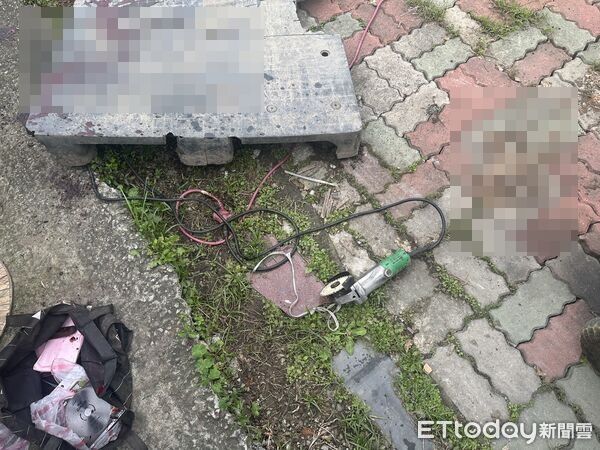 ▲歐陽男在修繕圍籬時，不慎遭砂輪機割傷，送醫搶救宣告不治。（圖／記者陸運陞翻攝）