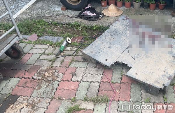 ▲歐陽男在修繕圍籬時，不慎遭砂輪機割傷，送醫搶救宣告不治。（圖／記者陸運陞翻攝）