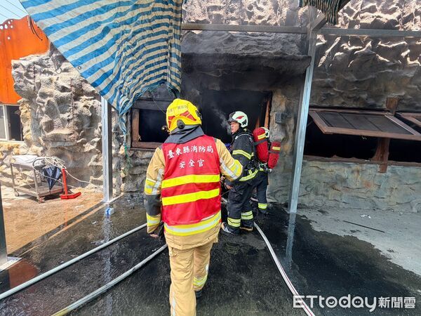 ▲台東臨海路餐廳火警，無人傷亡。（圖／記者楊晨東翻攝，下同）