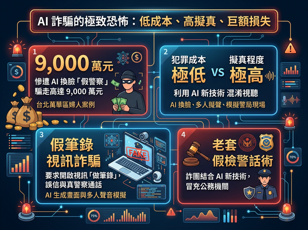 ▲▼AI詐騙低難度、詐騙額度卻能很高。（AI協作圖／記者林緯平製作，經編輯審核）