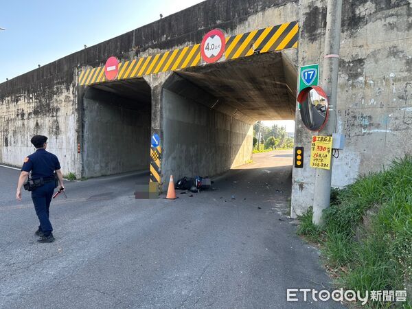▲男子不明原因自撞涵洞身亡             。（圖／記者吳奕靖翻攝）