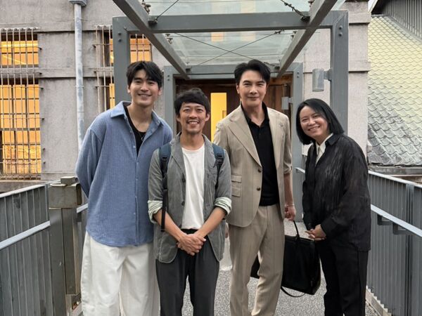 ▲《人生海海》昨於光點華山舉辦影人講堂，破天荒集結三大男神魏雋展（左二）、謝佳見（右二）、涂善存（左）同台，監製張煒珍擔任主持。（圖／甲上提供）