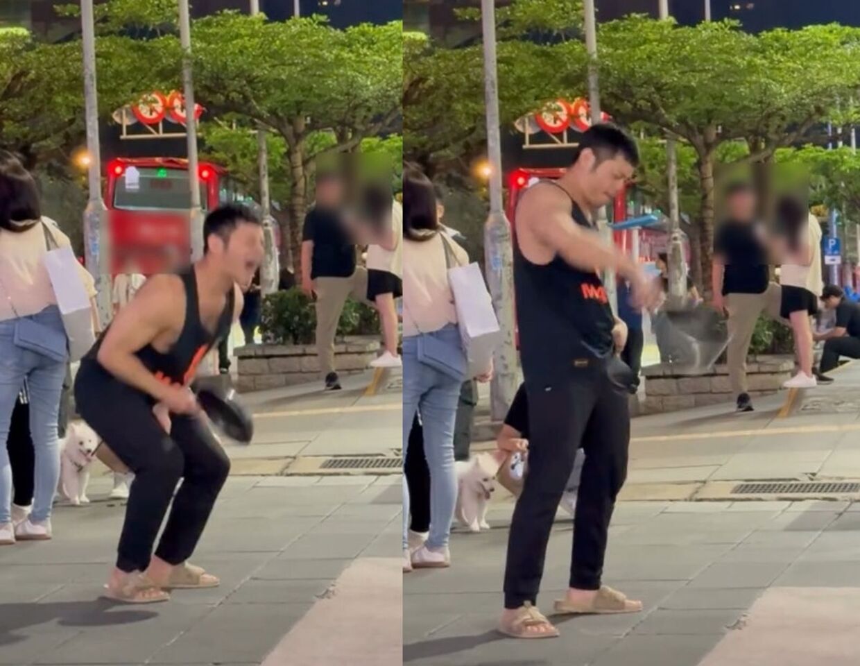 壯男信義區上演「鐵鍋擊蛋」!奇葩自虐路人全看傻 網笑:行走迷因