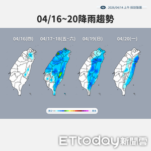 明天北東降雨機率增　周五鋒面通過再轉濕涼