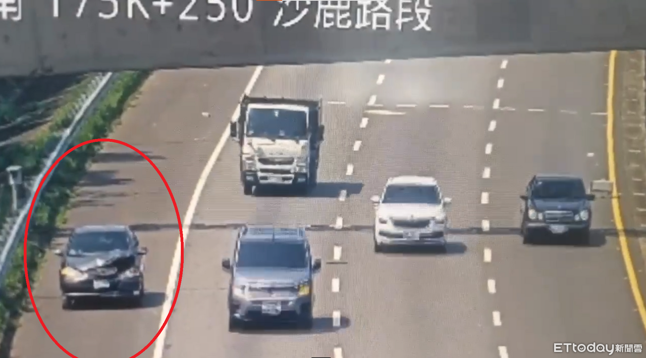 國3沙鹿段貨車「電池噴飛」!後車遭砸毀容 警:最高罰1.8萬