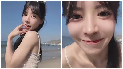 中職最正MC海邊中空！「戰袍中門大開」胸下透視超辣  褲頭也開了