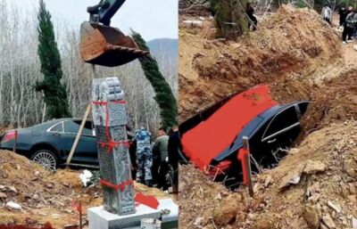 「遼8888」賓士S450陪葬遭官方盯上　車輛已挖出！違反殯葬條例