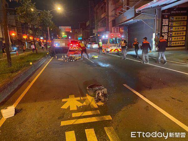 ▲屏東市復興南路自撞死亡車禍。（圖／記者陳崑福翻攝）