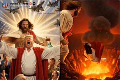 川普「被耶穌爆頭」打入地獄！　伊朗AI影片回擊：清算的時刻到了