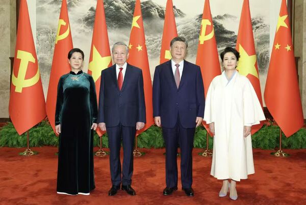 ▲▼ 蘇林當選主席首訪中國、2026.4.15  、中共中央總書記、國家主席習近平今（15）日上午於北京人民大會堂，同來華進行國事訪問的越共中央總書記、國家主席蘇林舉行會談。          。（圖／翻攝 新華社）