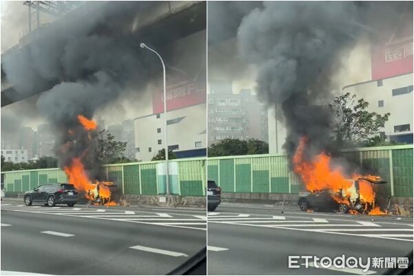 快訊/國道1號火燒車!自小客慘淪火球 傷亡不明搶救中