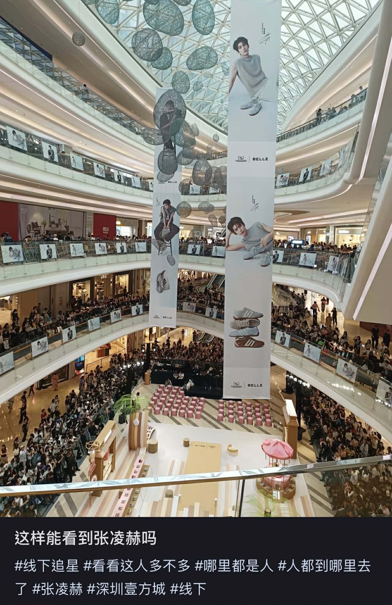 ▲▼離張凌赫最近的一次！深圳商場驚見「夜排人龍」。（圖／翻攝自微博）