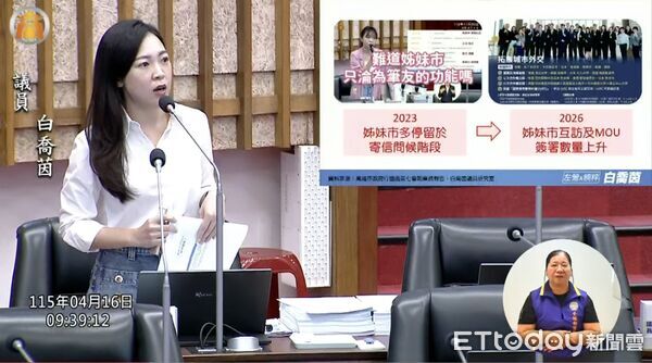 ▲▼白喬茵轟高雄花千萬城市外交淪「高層遊戲」　官員反擊爆火藥味。（圖／記者賴文萱翻攝）