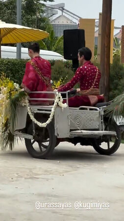 ▲▼泰國國民CP結婚！Nadech、Yaya孔敬府遵循傳統儀式辦婚禮。（圖／翻攝自X）