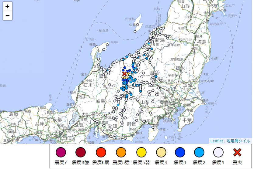 ▲▼日本長野縣北部地震。（圖／氣象廳）