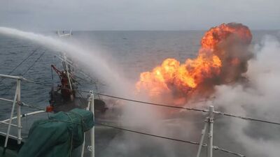 羅生門？陸海警罕見公布「幫台漁船滅火照」　反擊海巡署稱日方救援