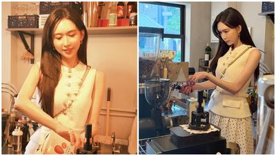 野生林志玲「現蹤台北中山區咖啡廳」！站櫃台親泡咖啡⋯0偽裝全被拍