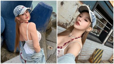 蔡瑞雪去沖繩「背心整件透視」！超兇事業線被看光  邪惡視角震撼1.4萬人