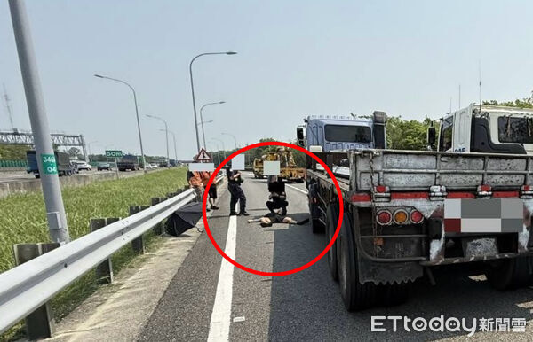 ▲▼國1岡山地磅站驚傳全武行！2聯結車運將爆衝突　1人突倒地送醫   。（圖／記者賴文萱翻攝）