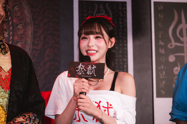 ▲▼《祭弒》導演邱晧洲、主演曹佑寧、項婕如、特別演出林襄，出席西門主題展揭幕活動照。（圖／威視提供）