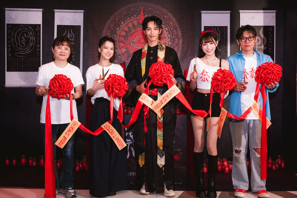 ▲▼《祭弒》導演邱晧洲、主演曹佑寧、項婕如、特別演出林襄，出席西門主題展揭幕活動照。（圖／威視提供）