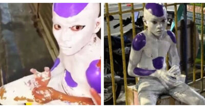 Cos七龍珠角色慘了！　菲律賓男童身上都是漆洗不掉