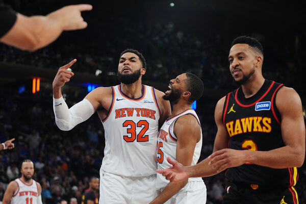 ▲紐約布朗森（Jalen Brunson）上半場就轟下21分、唐斯（Karl-Anthony Towns）在下半場接管比賽。（圖／達志影像／美聯社）