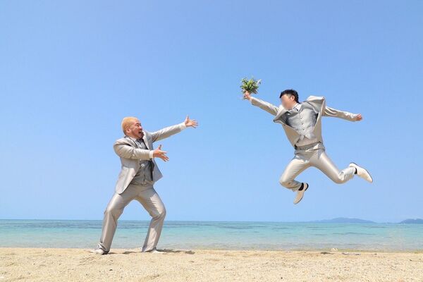 馬沙露可（マサルコ）2023年和伴侶「結婚」，但因為日本同婚尚未合法，所以並未進行登記。（翻攝自X）