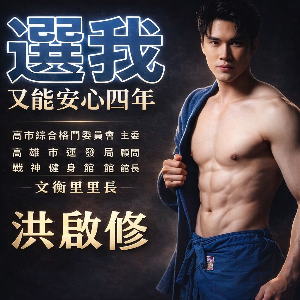 ▲▼里長形象照裸露上身，驚人的身材意外讓他爆紅。（圖／翻攝Threads／洪啟修）