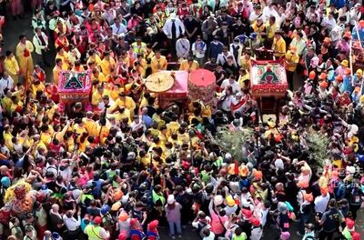 進哦！進哦！白沙屯媽祖換乘八抬大轎　萬人空巷恭迎聖駕返宮