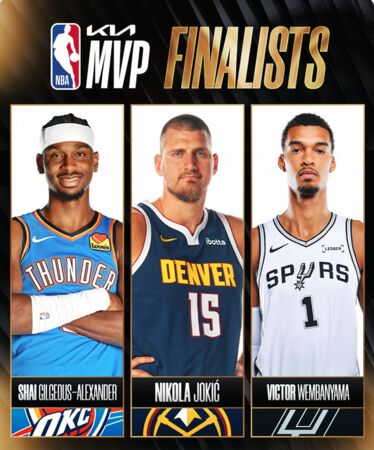 ▲NBA年度MVP最終三強入圍名單出爐。（圖／取自NBA X）
